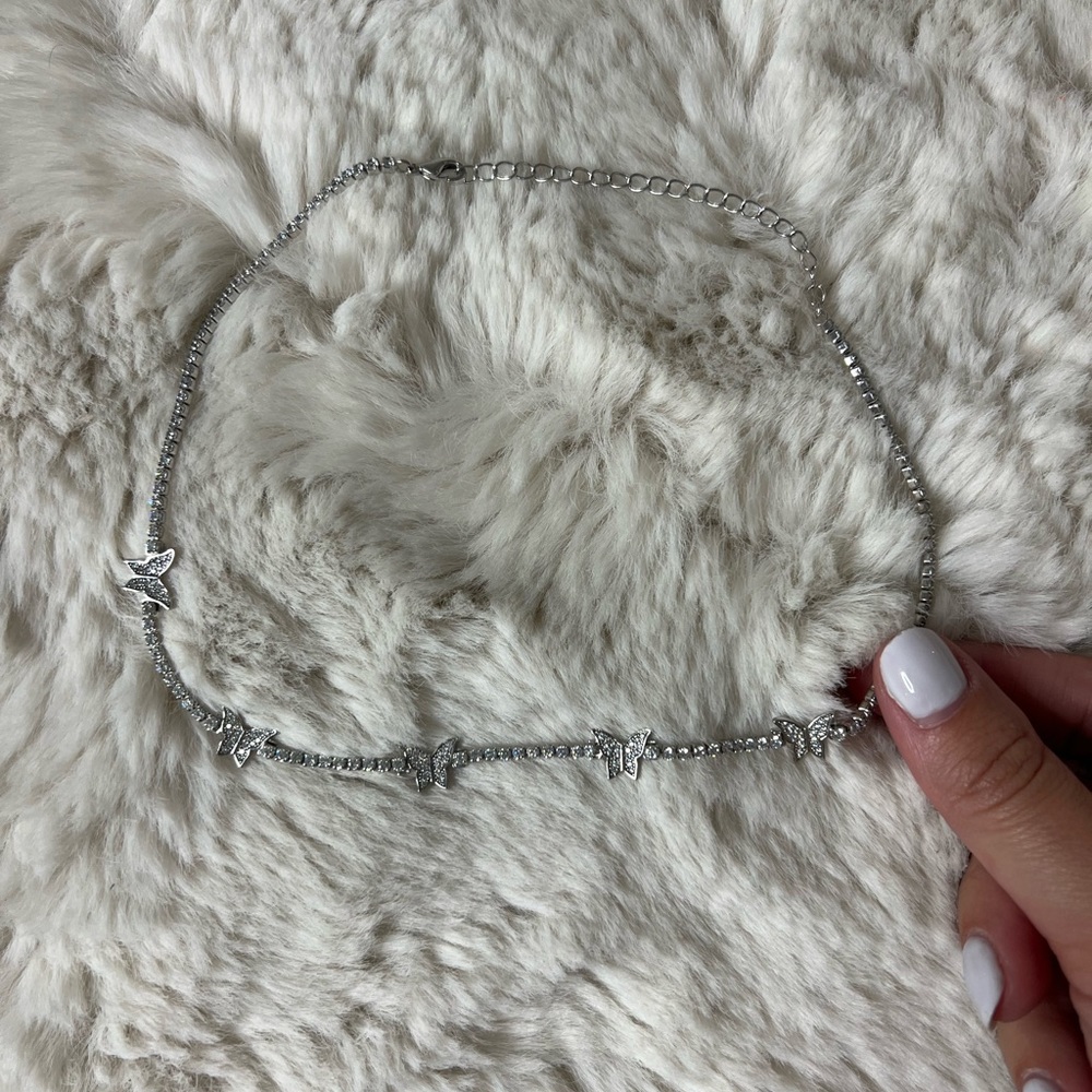 Butterfly diamond chocker necklace